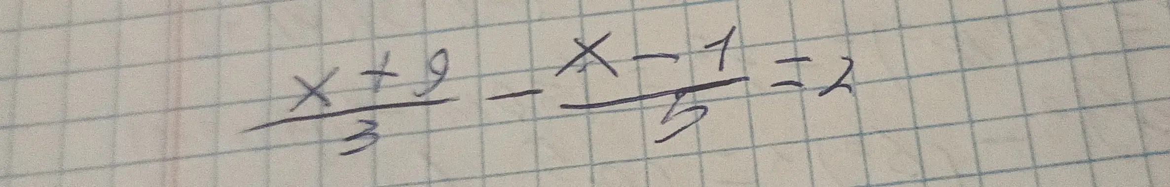 Помоги мне решить уравнение (x+9)/3 - (x-1)/3 = 2
