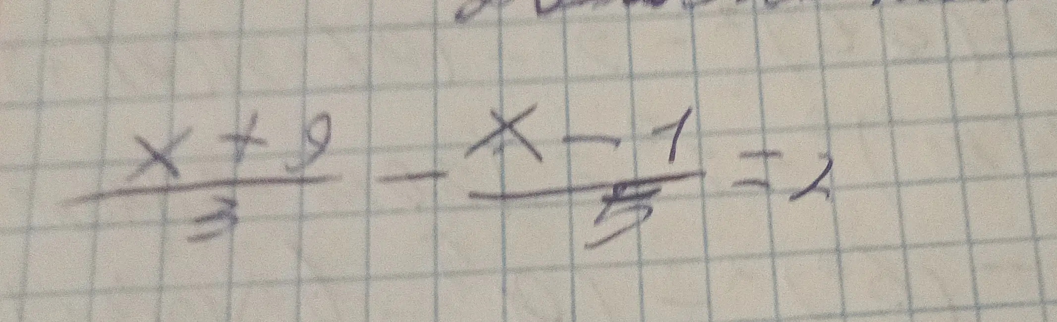 Реши уравнение (x+9)/3 - (x-1)/5 = 2