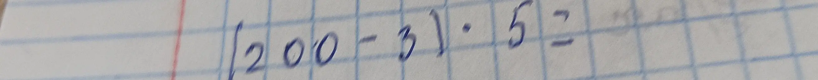 Реши пример (200-3) * 5 =