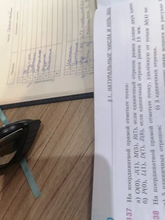Как определить, сколько единичных отрезков на координатной прямой от отметки 0 до точки A(4) на рисунке?