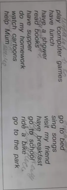 Переведи на русский язык слова с картинки