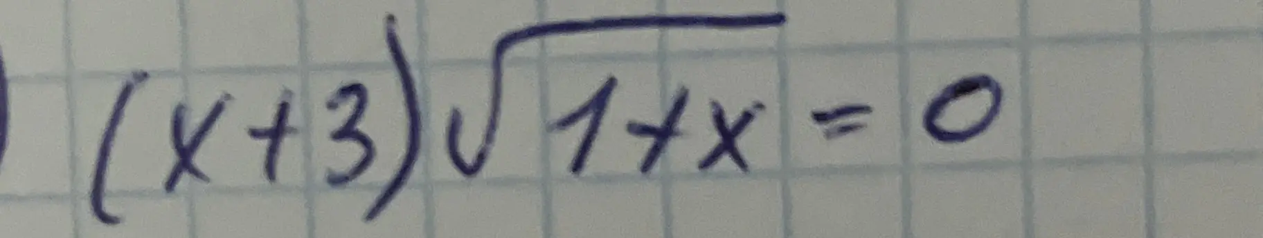 Можешь помочь мне решить уравнение (x+3)√(1+x) = 0?