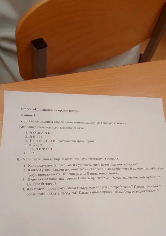 Предложи идеи для создания бизнеса, используя слова: лошадь, дети, транспорт, вода, телефон и еда.