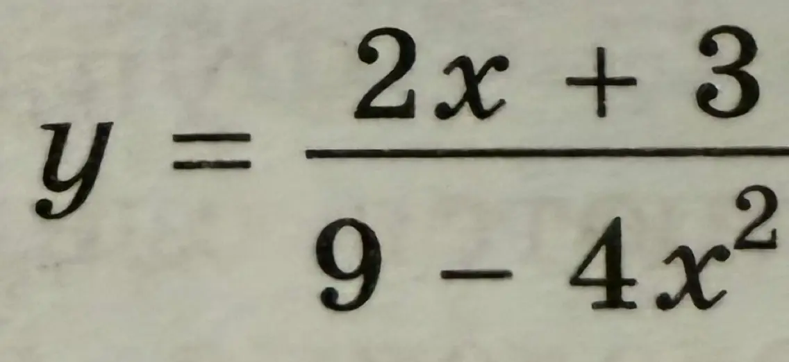 Реши уравнение y = (2x + 3) / (9 - 4x²)