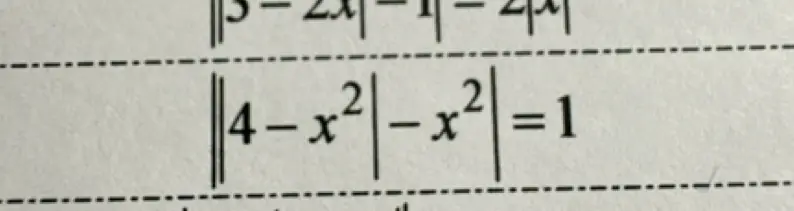 Реши уравнение ||4-x²|-x²|=1