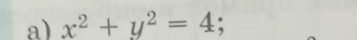 Объясни, что описывает уравнение x² + y² = 4