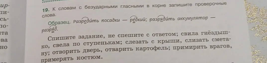 К словам с безударными гласными в корне запиши проверочные слова: свила гнёздышко