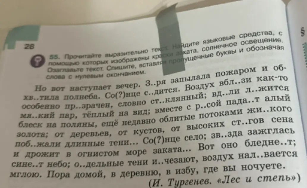 Вставь пропущенные буквы в тексте.