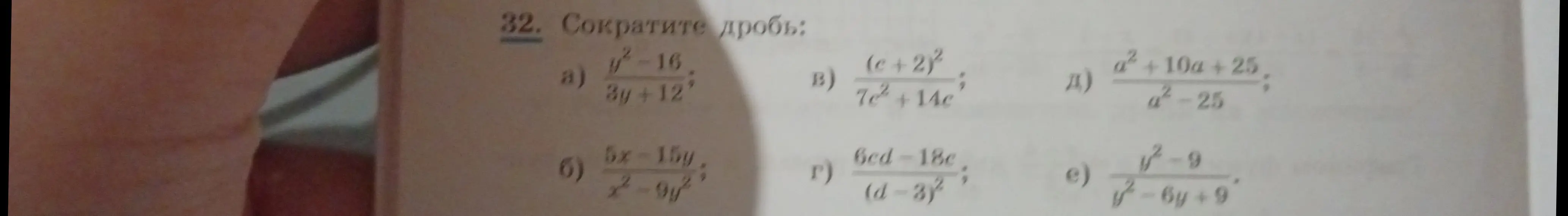 Сократи дробь: a) y^2-16/3y+12