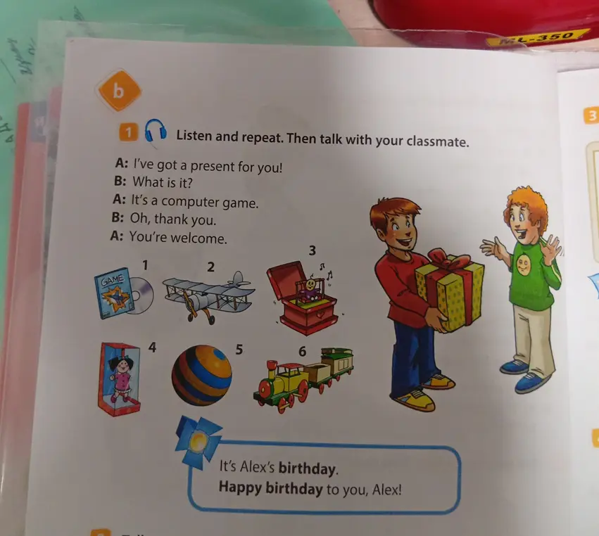 Выполни упражнение "Listen and repeat. Then talk with your classmate" на картинке