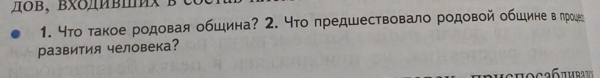 Что такое родовая община и что предшествовало родовой общине в процессе развития человека?