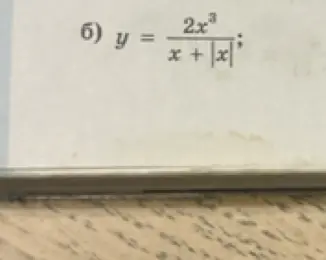 Построй график функции y = 2x³ / (x + |x|)