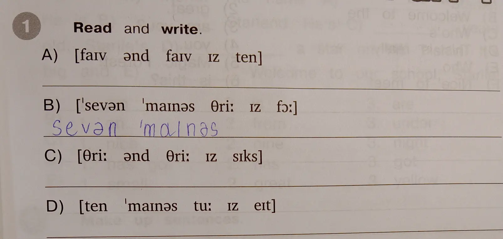 Прочитай и запиши. A) [farv ǝnd farv Iz ten]