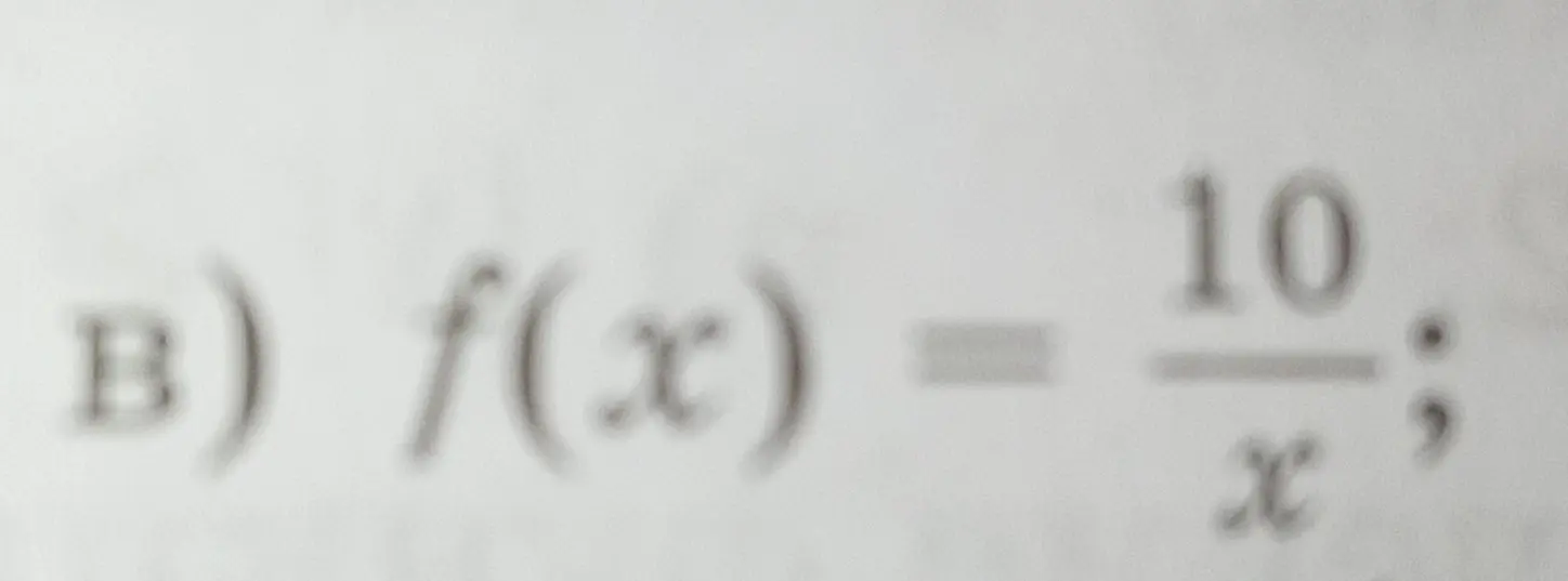 Определи область определения функции f(x) = 10/x