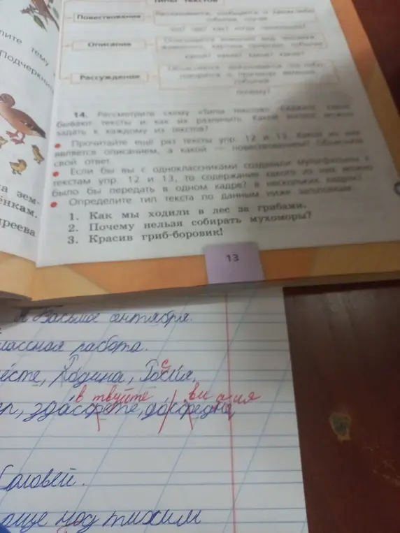 Определи тип текста по данным заголовкам: 'Как мы ходили в лес за грибами'