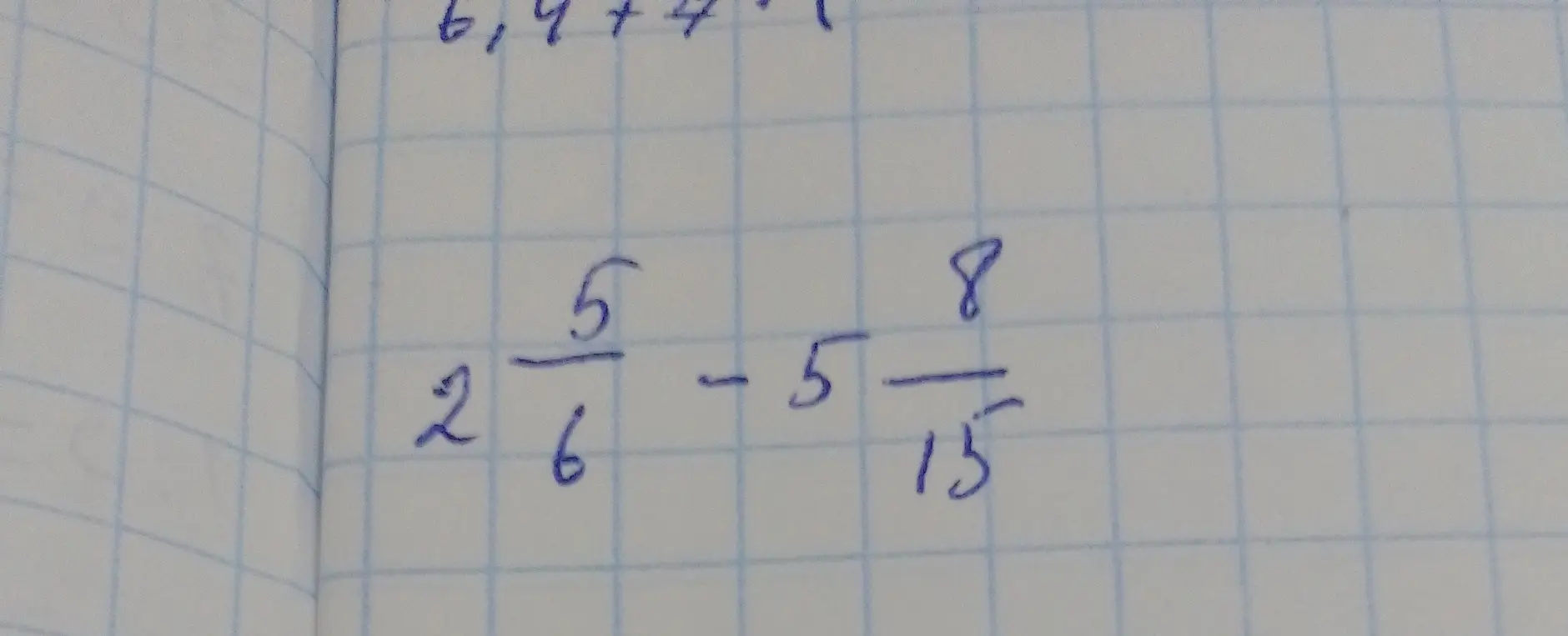 Вычисли $2\frac{5}{6} - 5\frac{8}{15}$