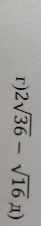 Реши пример 2√(36-√16)