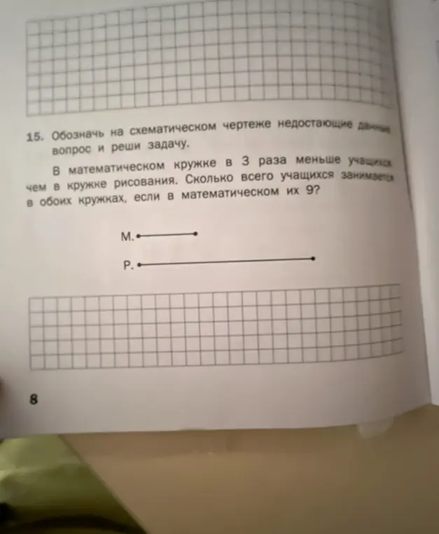 Можешь решить задачу: в математическом кружке в 3 раза меньше учащихся, чем в кружке рисования, сколько всего учащихся занимается в обоих кружках, если в математическом их 9?