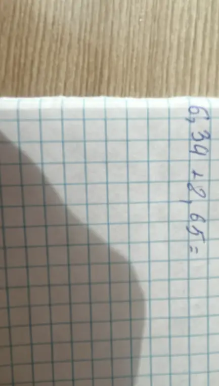 Можешь ли ты помочь мне сложить числа 6,34 и 2,65?