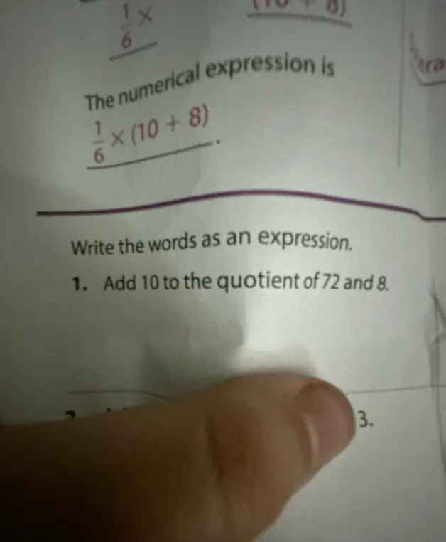Запиши выражение для фразы "Add 10 to the quotient of 72 and 8"