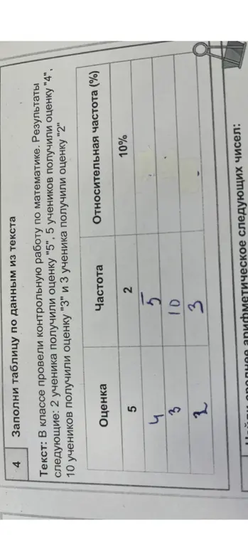Заполни таблицу по данным из текста