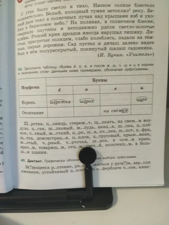 Можешь ли ты заполнить таблицу «Буквы ё, о, е, и после ж, ш, ч, щ и ц в корнях и окончаниях слов» данными ниже примерами, обозначая орфограммы?