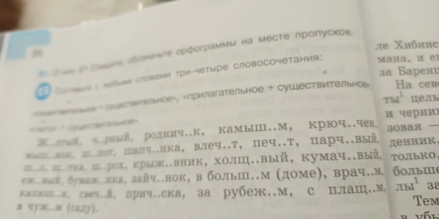 Составь с любыми словами три-четыре словосочетания: существительное + существительное