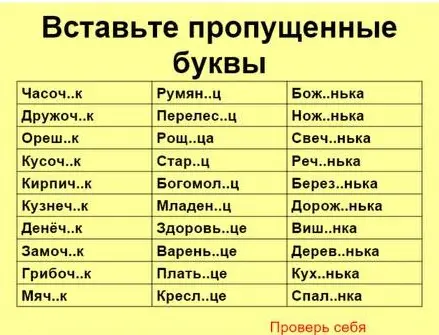 Вставь пропущенные буквы в слова: Часоч..к