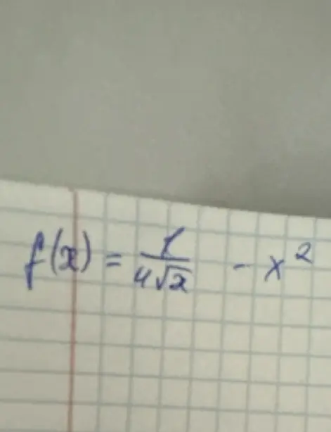 Найди первообразную функции f(x) = 1/(4√x) - x²