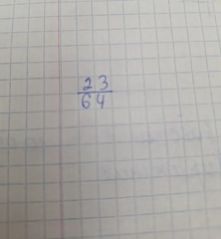 Что нужно сделать с дробью 23/64?