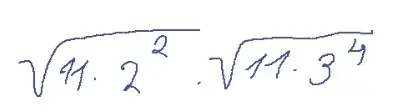 Ты просишь вычислить значение выражения $\sqrt{11 \cdot 2^2} \cdot \sqrt{11 \cdot 3^4}$