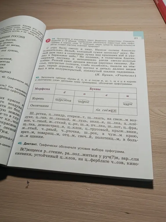 Можешь ли ты помочь мне заполнить таблицу «Буквы ё, о, е, и после ж, ш, ч, щ и ц в корнях и окончаниях слов» данными ниже примерами, обозначая орфограммы?
