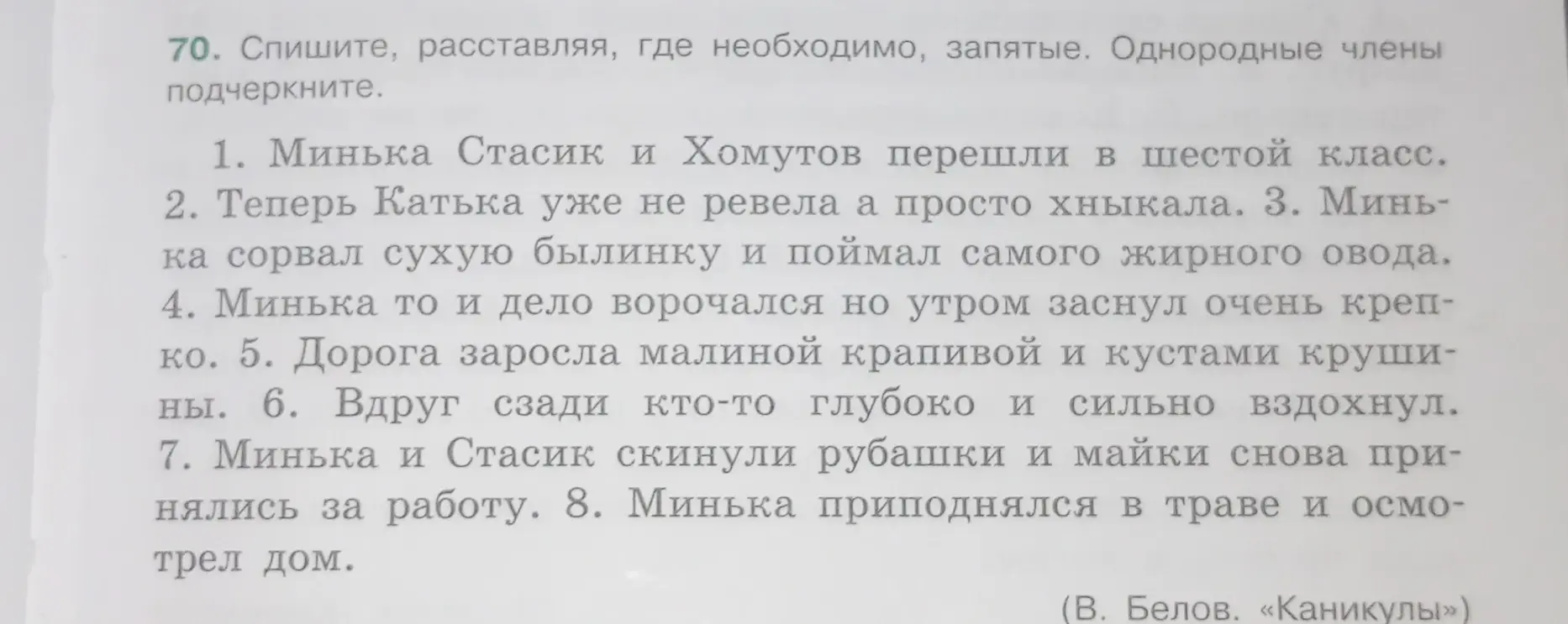 Составь предложения, расставляя, где необходимо, запятые. Однородные члены подчеркни.