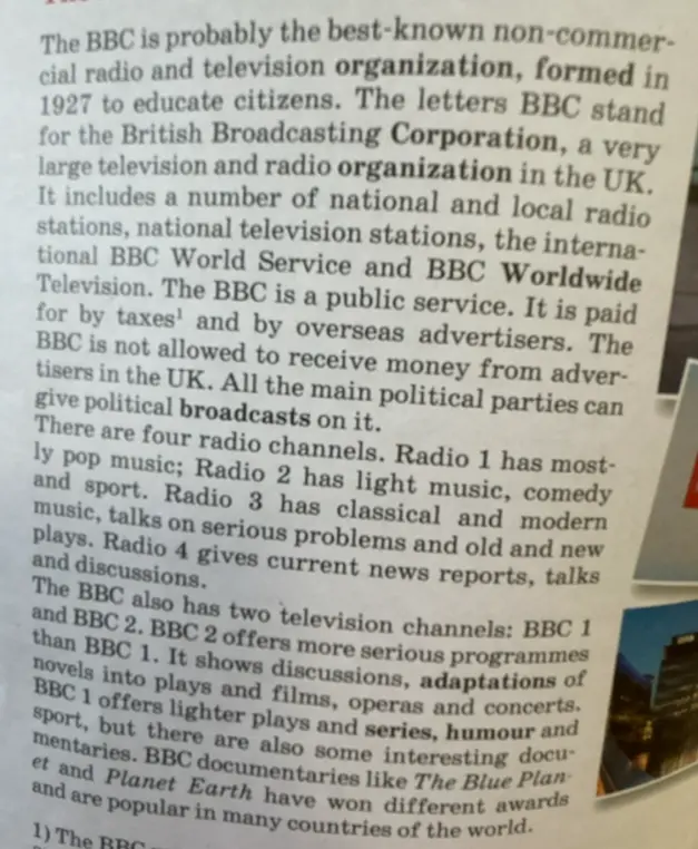 Выполни перевод текста про BBC