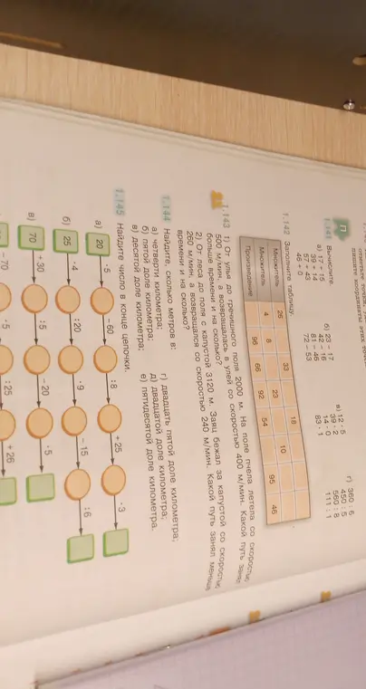Найди число в конце цепочки в задании 1.145 а)