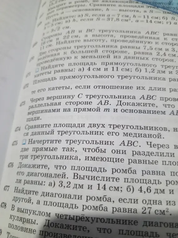 Найди площадь прямоугольного треугольника, если катеты равны: а) 4 см и 11 см