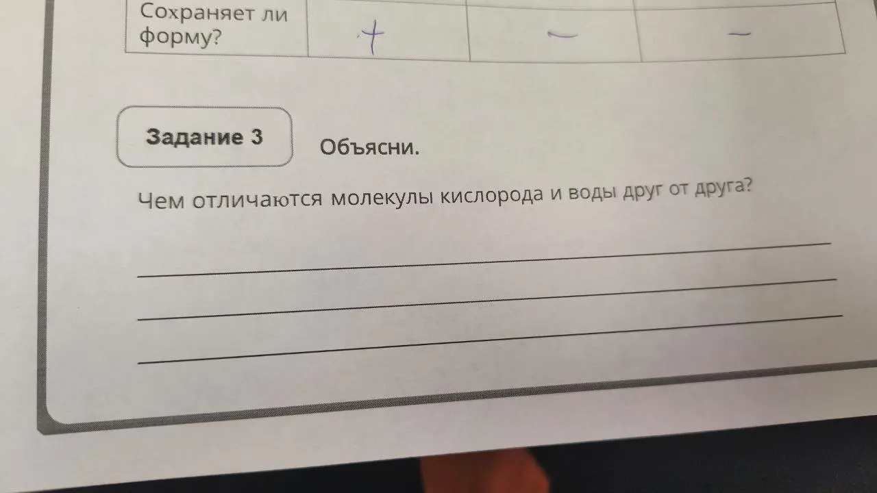 Чем отличаются молекулы кислорода и воды друг от друга?