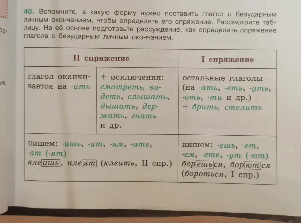 Объясни, в какую форму нужно поставить глагол с безударным личным окончанием, чтобы определить его спряжение