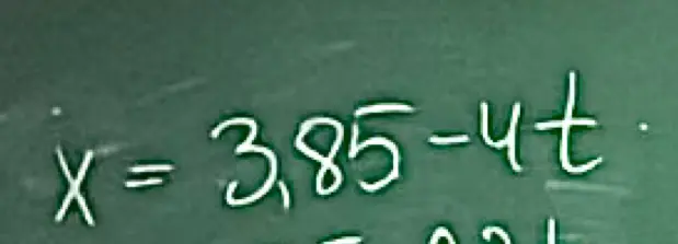 У тебя есть формула x = 3,85 - 4t. Что с ней нужно сделать?