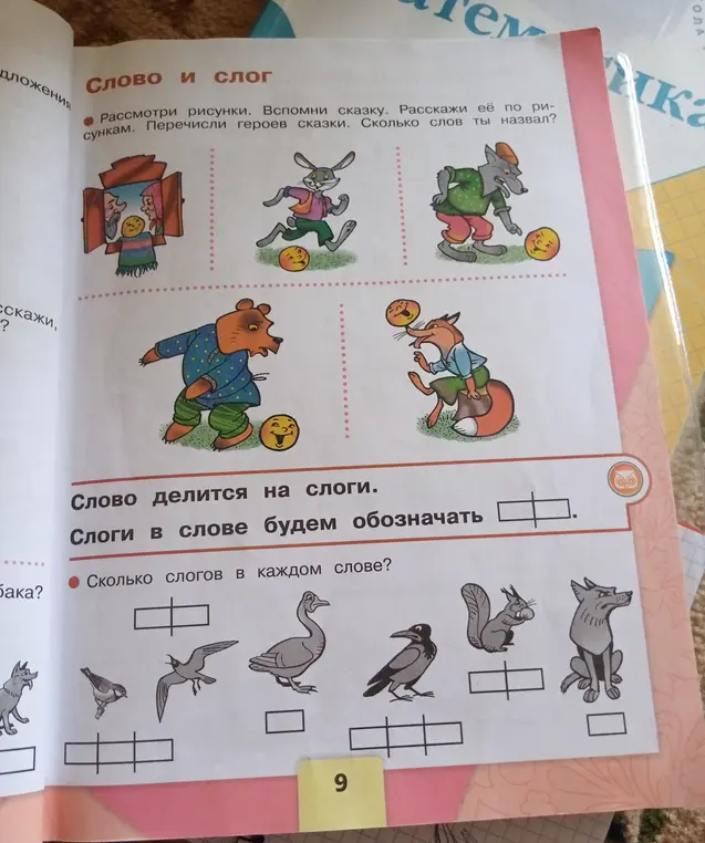 Как определить количество слогов в словах на картинке?