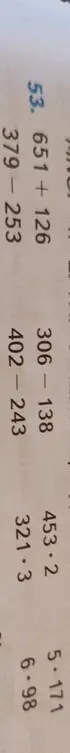 Вычисли примеры: 651 + 126