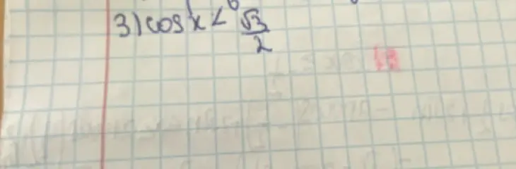 Реши неравенство cos(x) < √3/2
