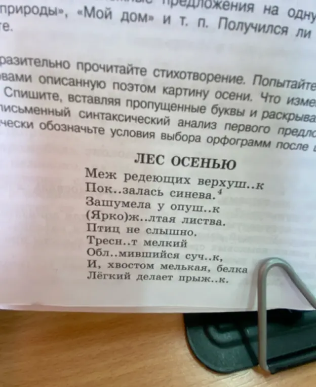 Спиши стихотворение, вставляя пропущенные буквы и раскрывая скобки