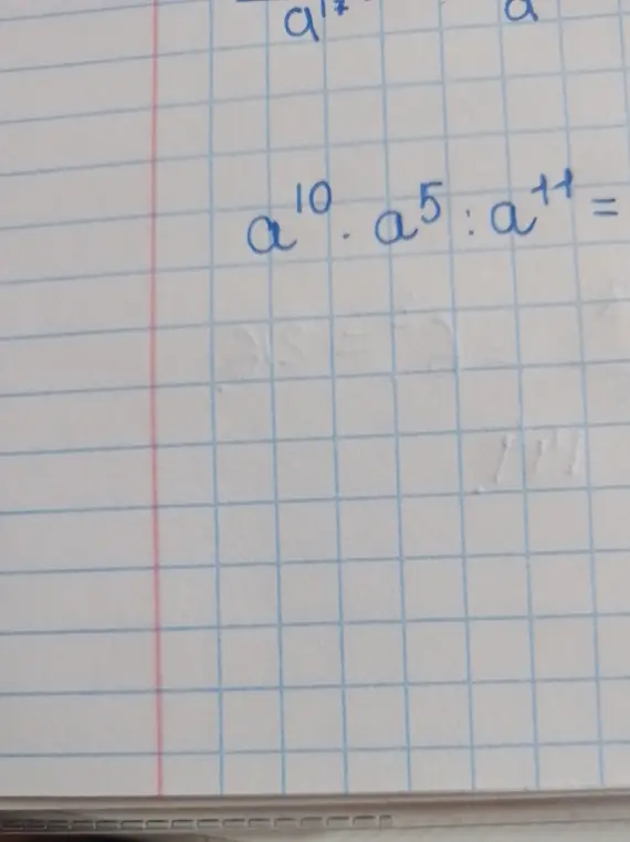 Помоги решить выражение a¹⁰ * a⁵ : a¹¹