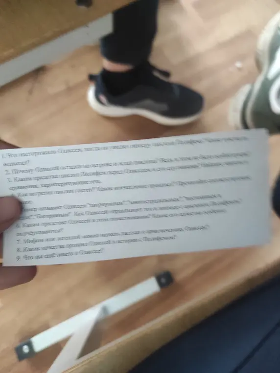 Можешь ли ты ответить на вопросы по поэме Гомера «Одиссея»?
