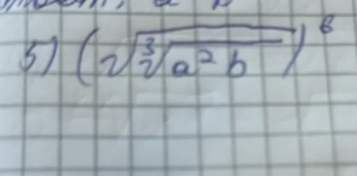 Упрости выражение (2\sqrt[3]{a^2b})^6.