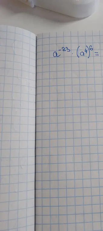 Найди результат выражения a^{-23} \cdot (a^4)^6