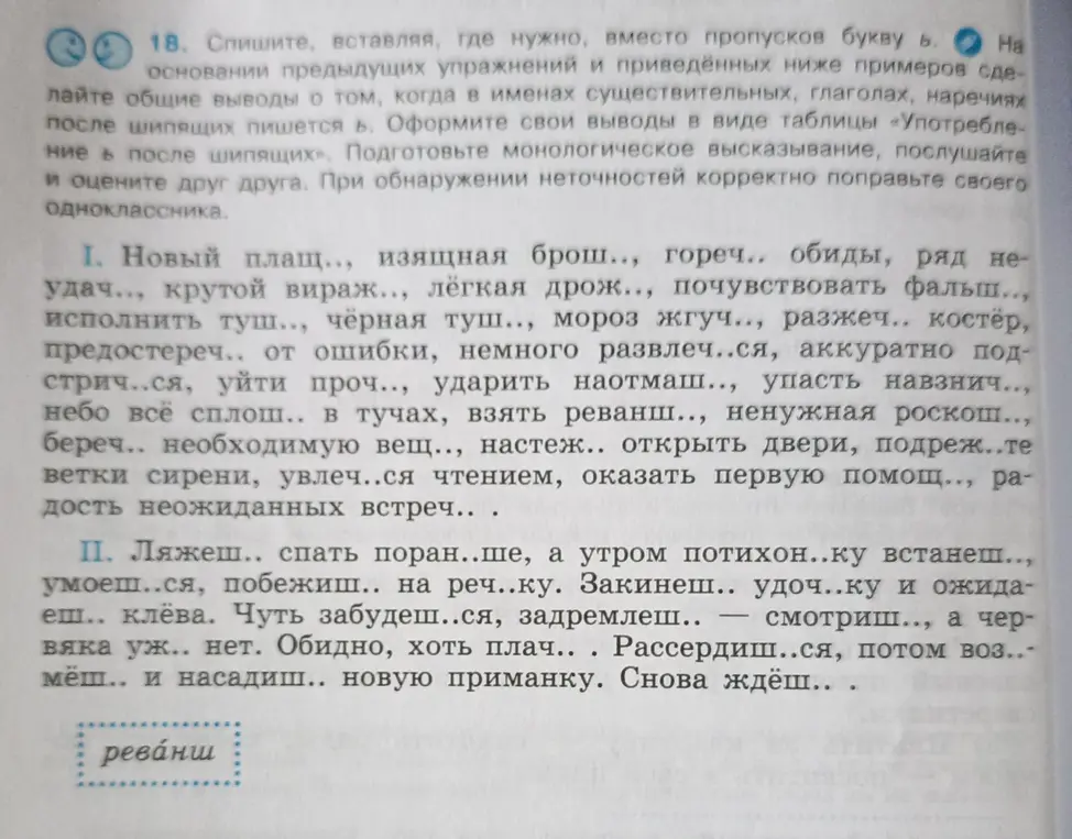 Мне нужно списать текст, вставляя, где нужно, вместо пропусков букву ь.