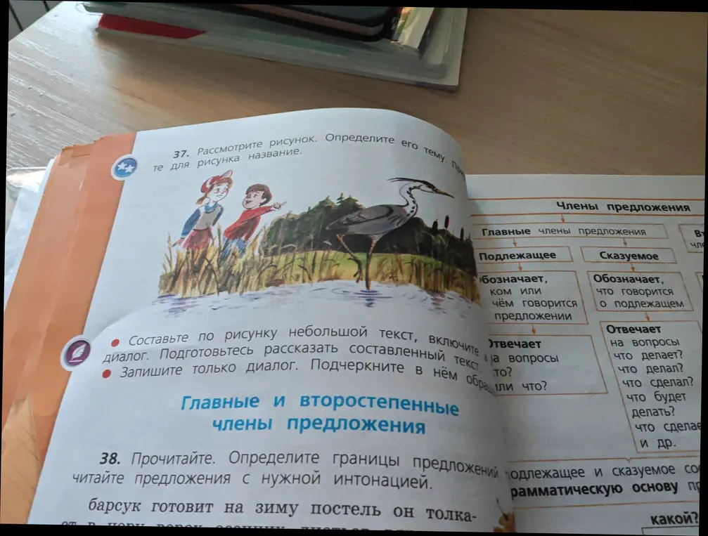 Составь по рисунку небольшой текст, включите диалог