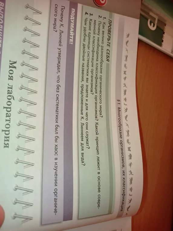 Ответь на вопросы по параграфу "Многообразие организмов, их классификация": Как велико разнообразие органического мира?